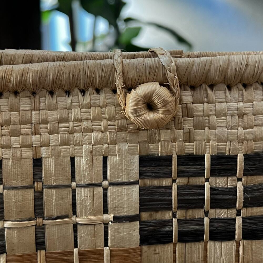 Basket Weave Purse Beach Handbag Double Handles - Picture 10 of 12